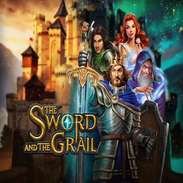 The Sword and the Grail slot logo by Play'n GO at Honeybetz Casino